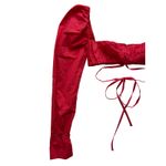 White Fox Red Opposite Sides Crop Top Size Small Photo 2