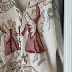 Stitches In Time Angels Peace Love Hope Button Cardigan Winter Knit Sweater 3X Red Photo 4