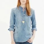 Madewell  chambray Denim Downshift Popover shirt size XS Photo 6