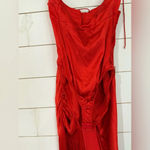 For Love & Lemons Anisa Asymmetrical Dress in Red Photo 4