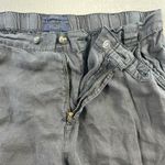 Rachel Roy XL Pants Linen Crop Tapered Leg Cargo Pocket Boho Grunge Lightweight Black Photo 4