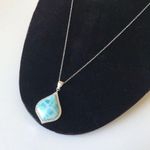 Sterling Silver 925 NOA Larimar Stone Pendant Necklace Photo 5