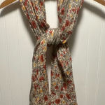 Anthropologie Red and Cream Floral Scarf Boho Photo 0
