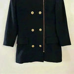 Anne Klein Vintage  Double Breasted Womens Blazer 100%‎ Wool Black Size 8 Photo 5
