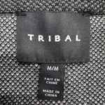 Tribal Long Gray & White Knit Blazer Jacket Women’s Medium Photo 2