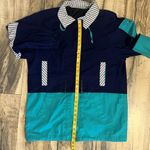 Vintage 90s Braetan Retro Green Blue Teal Windbreaker Coat Jacket Womens Medium Photo 3
