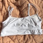 Alo Yoga  Airbrush Enso Criss Cross White Sports Bra Photo 3