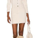 Nwot MOTHER Puffy Bruiser Mini Dress cream fall Denim Jeans revolve 395$ casual White Photo 0