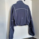 Alo Yoga Polar Fleece Game Time Full Zip Jacket Bluestone White Large Photo 7