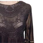 Andree by Unit Black Lace Sheer crochet embroidered‎ Blouse size M Photo 3