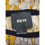 Anthropologie Maeve by  Mustard shirt with Navy Birds Size 4 Photo 3