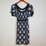 M.S.S.P Geometric Wrap Style Dress Short Sleeve M Blue Size M Photo 2
