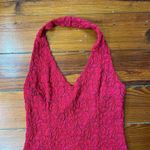 Bebe Red Lace Floral Halter Sexy Lolita Layering Bodysuit - Size M Photo 12