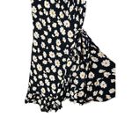 Billabong  Black Flower Print‎ Wrap Mini Dress Size Small Photo 3