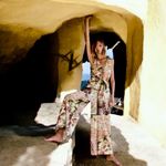 ZARA multicolor JUMPSUIT DRESS WITH presley PRINT Size Medium Photo 6