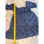 Trixxi Navy Blue Floral Print Square Neck Puff Sleeve Ruffle Tiered Dress Medium Photo 3