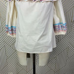 Parker Jenay Off the Shoulder Blouse in Cream Multi Stripe Size US Small Photo 6