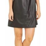 Who What Wear Nordstrom Faux Leather Balloon Sleeve Black Dress Photo 0