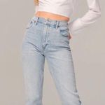 Abercrombie & Fitch Ultra High Rise 90s Straight Leg Jean Light Wash Photo 0