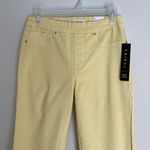 Tribal sz 2 yellow audrey 70s mid‎ rise straight capri pants NWT Photo 6