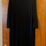 Eileen Fisher  Black Dress Tencel Blend Minimalist Check Measurements Photo 0