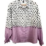 💥 White & Purple Polka Dot Button Photo 0