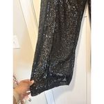 The Limited  Black Sequin Pants High Rise Wide Leg Side Zip Women’s Size 16  W Party Photo 4