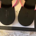 Gucci  Women's Neon Pink and Black GG Sandals Photo 5