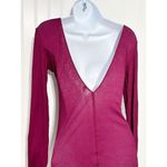Free People Intimately Womens Lettuce Edge Long Sleeve Top Berry Purple Sz Small Photo 9