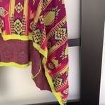 Crazy Train  Bohemian Aztec Vest - assymetrical Lime & Pink Photo 3