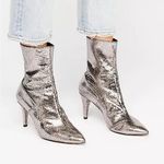 Free People NWOB Leather Lexi Heel metallic bootie - 37 (7-7.5) Photo 0