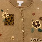 Susan Graver Vintage  Beige Animal Print  Short Sleeve 2X Cardigan.         1815 Photo 3