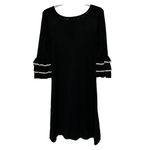 Danny and Nicole Women's Black White Sweater Dress with Ruffle Sleeves Size S‎ Photo 1