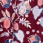 Chico's  Womens Button Up Blouse Size 8 Or 1 Maroon Floral Jaguar Print Boho Artsy Photo 4