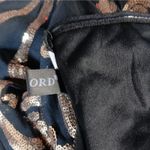 Miss Ord Formal Evening Gown Womens XL Black Gold Strapless Sequin Mermaid Dress Photo 9