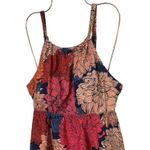 Kona Sol  Peach Pink & Navy Floral Print Tankini Top Women's 14W Photo 2