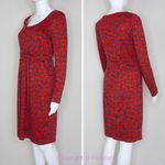 Boden cotton blend red floral print long sleeve dress‎ with pocket, size 4 Red Photo 2
