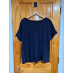 Eileen Fisher Organic Cotton Linen Knit Short Sleeve Top Navy Photo 1