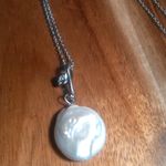 Freshwater Coin Pearl And Simulated Diamond Silvertone Pendant Necklace Photo 3