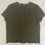 Heart & Hips Olive Green Ribbed Crop Top with Lettuce Edge Photo 4