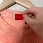 Hugo Boss Womens Nasusi Long Sleeve Orange Stretch Mesh Paisley Midi Dress Large Photo 1