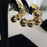 Boutique Gold Filled Chunky Bubble V Shape Hoop Earrings Photo 4