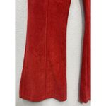 Aerie Groove On Ribbed High Waisted Velour Flare Pants Cherry Pull On Sz Medium Photo 4
