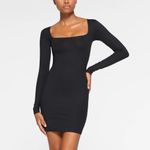 SKIMS NWT  Body Long Sleeve Slip Dress 4113 Size S‎ Onyx black SOLD OUT Photo 1