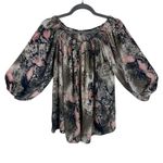 Ariella Colorful Snakeskin Print Balloon Sleeve Off Shoulder Top Made In USA L Photo 1