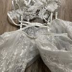 Avidlove Dainty Lace Strappy Bralette Tulle Skirt Lingerie Dress Large Bridal Coquette Photo 3