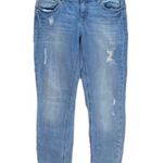 Eunina Sz 27 Blue Denim Jeans Skinny Mid Rise Destructed Adorable Photo 2