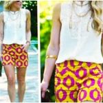 Anthropologie 'Cartonnier' Tailored Remy Shorts Hot Pink Yellow Green sz 4 Photo 1