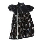 Simply Southern  Collection Black Sequin Bow Puff Sleeve Collared Mini Dress -S Photo 3