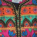 Maggy London Vintage Blouses Art to Wear Multicolor Silk Blazer Blouse Top sz 4 Photo 4